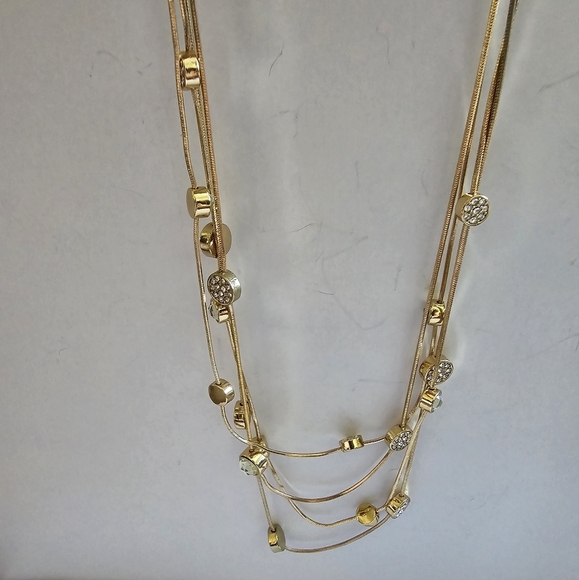 Gold necklace with crystals - Picture 2 of 10
